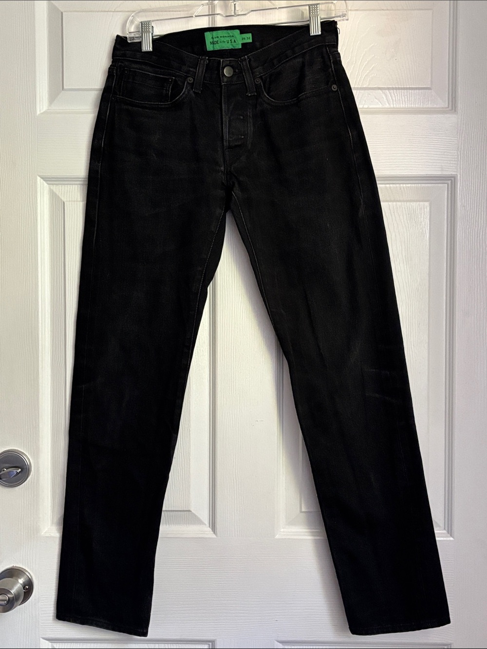 Club Monaco Black Straight-Leg Jeans button fly Made in USA 29/32